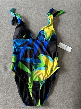 Social Angel Bella Floral Plunge One-Piece Swimsuit